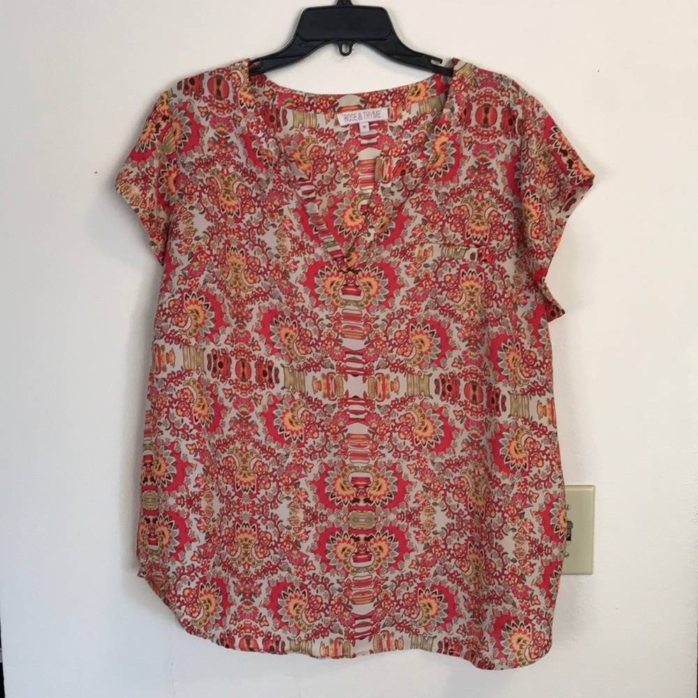 EUC Print Flowy Top
